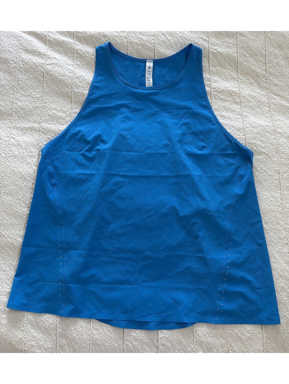 Lululemon Tank Top Womens 12 High Neck Blue Racerback Running Yoga Athletic Gym